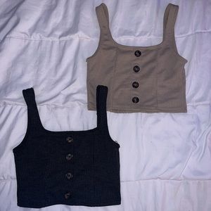 Black and brown crop tops